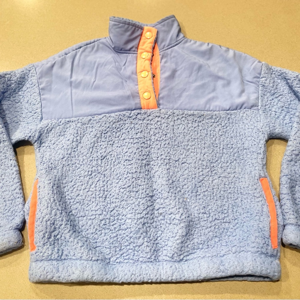 Blue and Orange Fleece Pullover